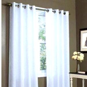 Single Panel White copper Grommet curtain